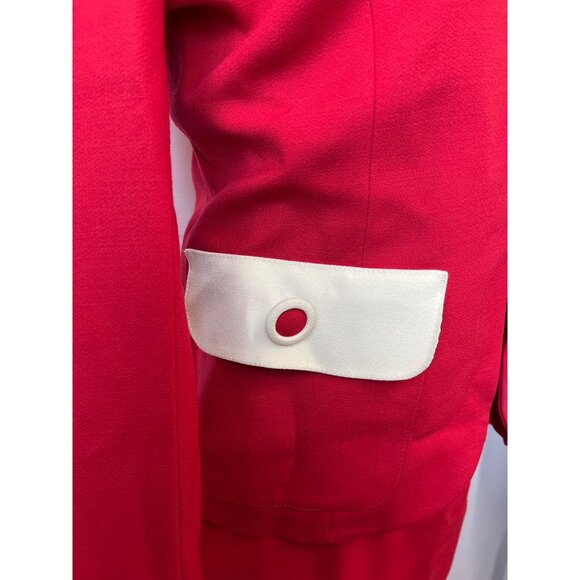 Vintage Nausikaa Paris Wool Red Blazer Skirt Women's Office Set Sz 40 (US 9) - Picture 6 of 13